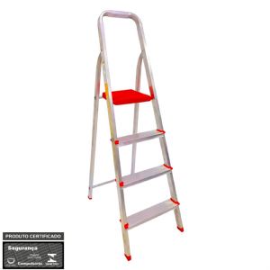 Escada De Alumínio Tesoura Botafogo Lar & Lazer 4 Degraus